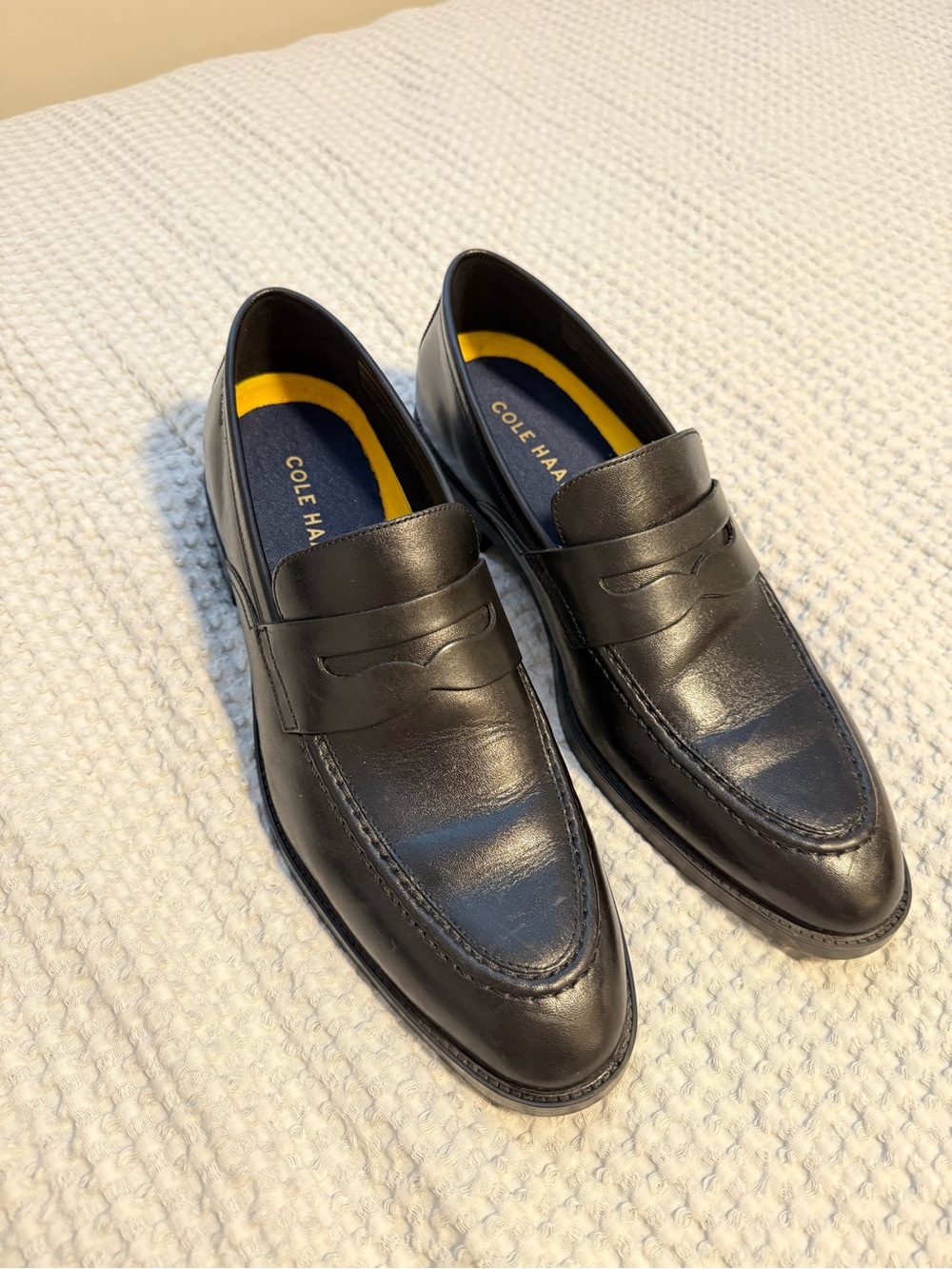 Cole Haan Black Leather Penny Loafers - Picture 3 of 4